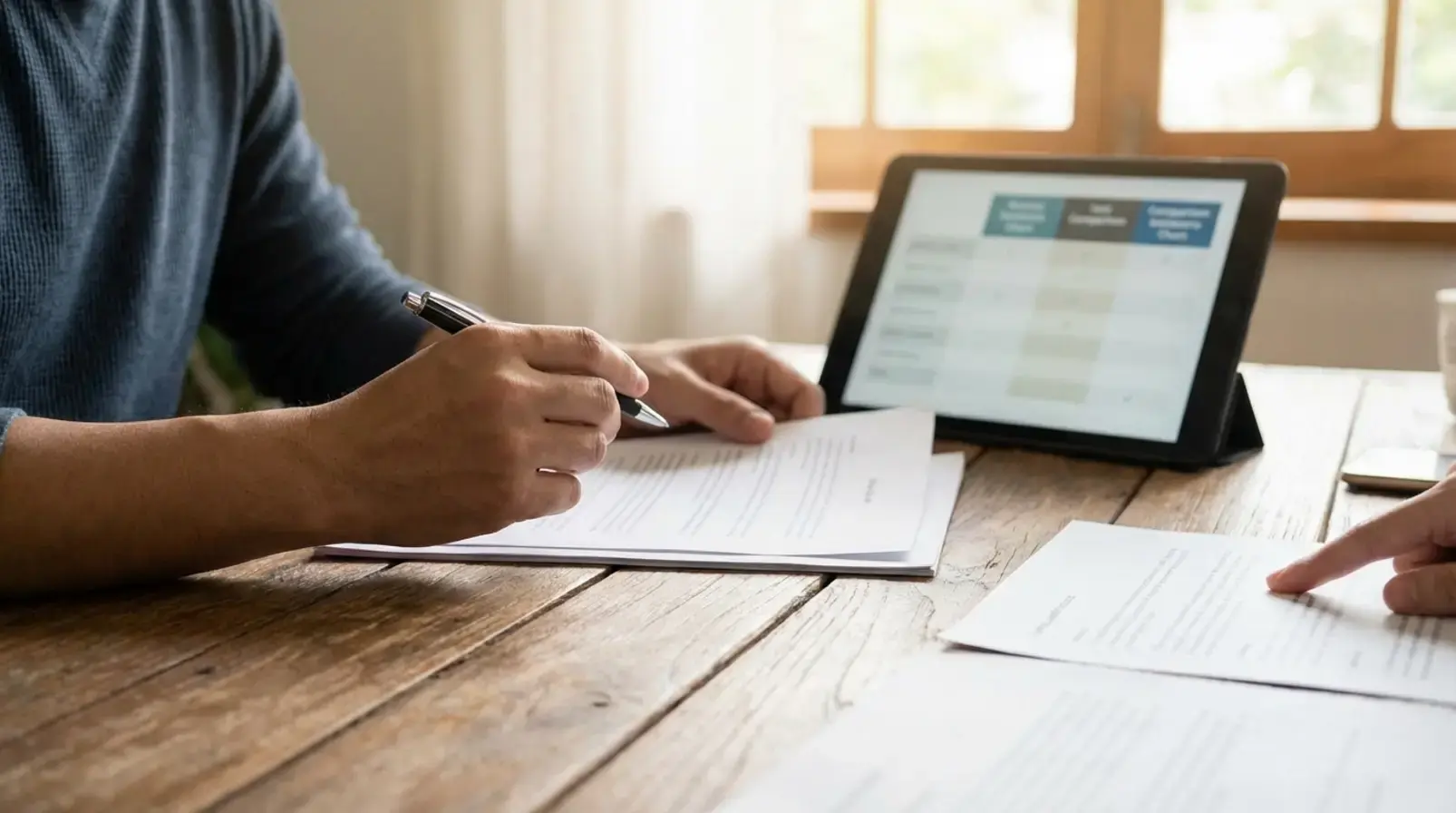 Comparaison des solutions de garantie pour un bail mobilité sur un bureau avec ordinateur et documents