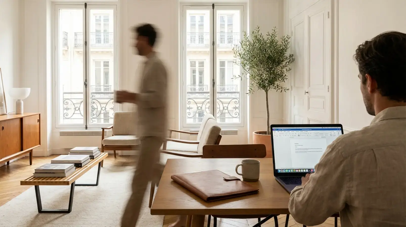 Bail mobilité PDF imprimé sur un bureau avec stylo et annexes de location meublée