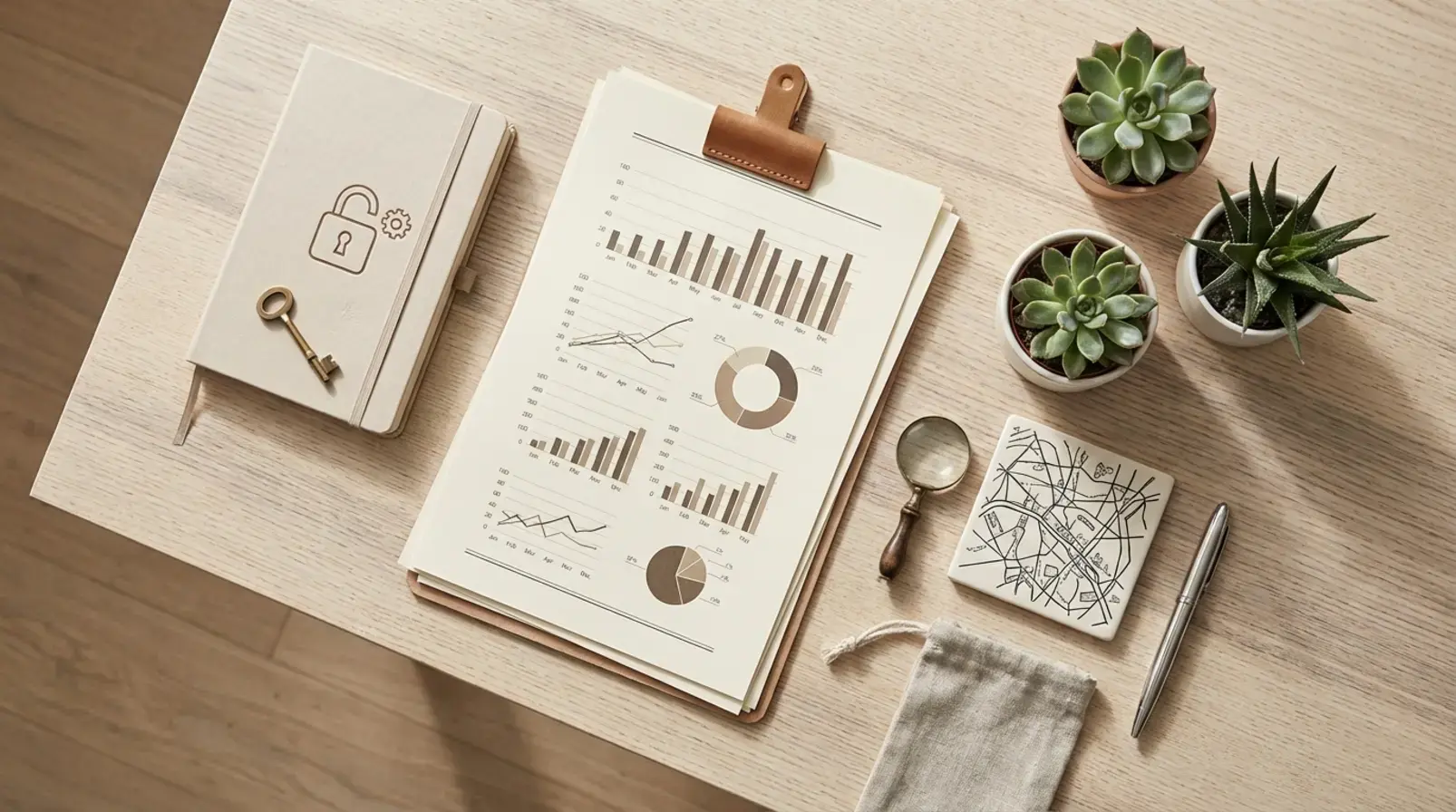 Documents de réglementation et contrat pour location courte durée à Paris 18 sur un bureau