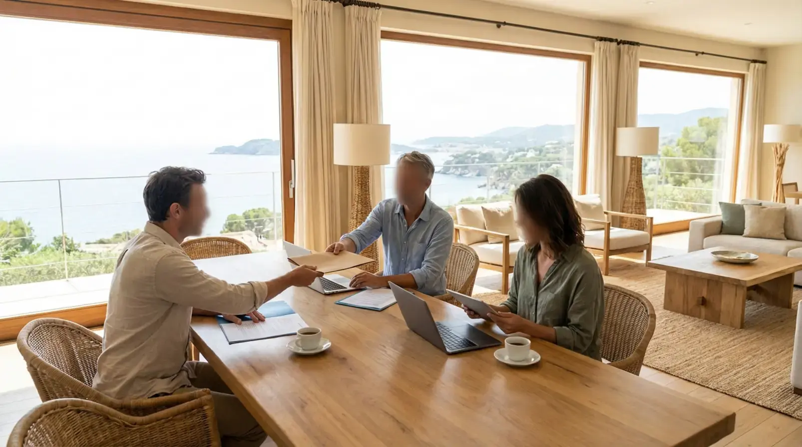 Mandat de gestion locative saisonnière imprimé sur un bureau avec stylo et dossier