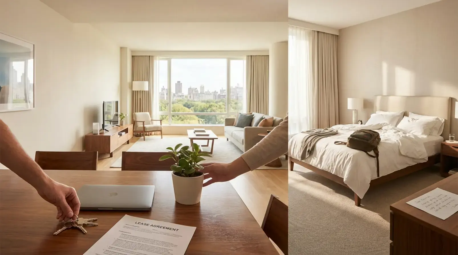 Documents de bail et contrat de sous-location sur un bureau, illustrant les risques de sous-location