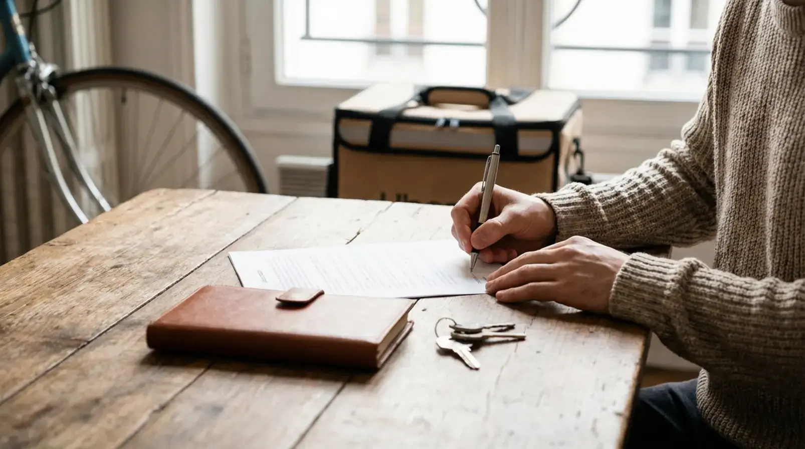 Sac de linge propre prêt pour collecte et livraison à Paris avec checklist d’inventaire